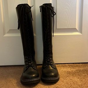 Black combat boots